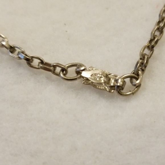 Silver Color Filigree Teardrop Costume Necklace - Picture 2 of 8